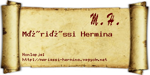 Máriássi Hermina névjegykártya